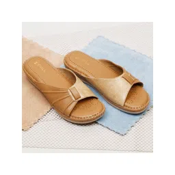 Denill Women Beige Embellished Open Toe Flats-picture-14