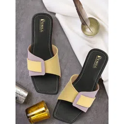 Denill Women Colourblocked Open Toe Flats-picture-31