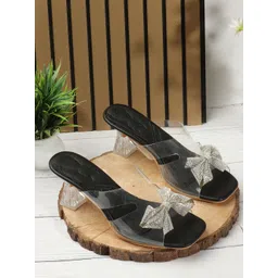 Denill Women Embellished Kitten Heel Mules with Buckles-picture-34