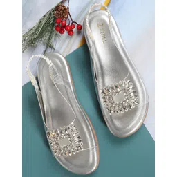 Denill Women Embellished Open Toe Flats-picture-12
