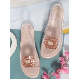 Denill Women Embellished Open Toe Flats image 3