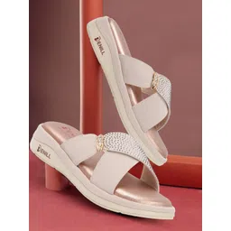 Denill Women Embellished Perforated Strap Cushioned Open Toe Flats-picture-16