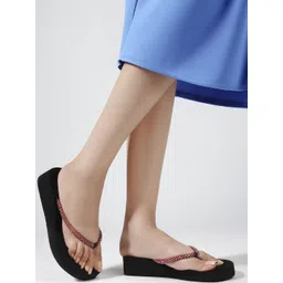 Denill Women Maroon Solid Synthetic Leather T-Strap Flats image 4