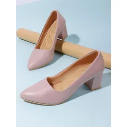 Denill Women Pointed Toe Block Heel Pumps-picture-35