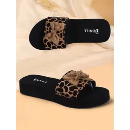 Denill Women Printed Open Toe Flats with Bow-picture-39