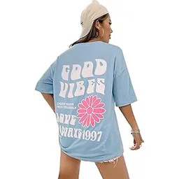 denimholic Cotton Half Sleeve Oversized T Shirts for Women-picture-12