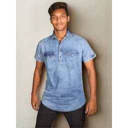 DENIMKING Men Blue Kurtas-picture-17