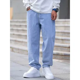 DENIMLOOK Men Baggy Mid-Rise Light Fade Stretchable Jeans-picture-21