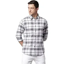 dennis lingo Checkered Slim Fit Casual Shirt with Spread Collar for Men-picture-13