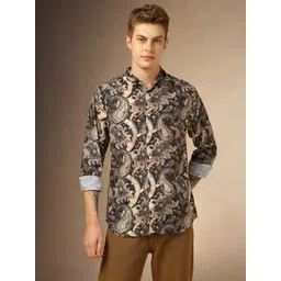 Dennis Lingo Classic Floral Floral Printed Spread Collar Cotton Casual Shirt image 5