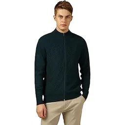 dennis lingo Men Blue Solid Slim Fit Full Sleeve Mock Collar Pullover-picture-30