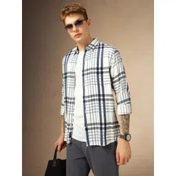 Dennis Lingo Men Classic Tartan Checks Opaque Checked Casual Shirt-picture-26