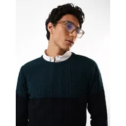Dennis Lingo Men Colourblocked Cable Knit Pullover-picture-39