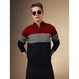 Dennis Lingo Men Colourblocked Pullover Sweater-picture-29
