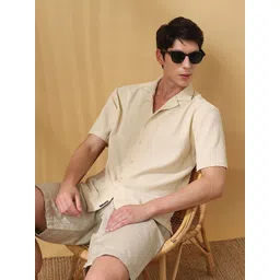 Dennis Lingo Men Cuban Collar Textured Casual Shirt-picture-23