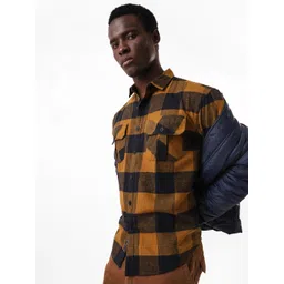 Dennis Lingo Men Flannel Checks Spread Collar Relaxed Fit Casual Shirt-picture-18