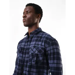 Dennis Lingo Men Flannel Checks Spread Collar Relaxed Fit Casual Shirt-picture-19