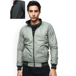 Dennis Lingo Men Mock Collar Solid Reversible Padded Jacket-picture-17