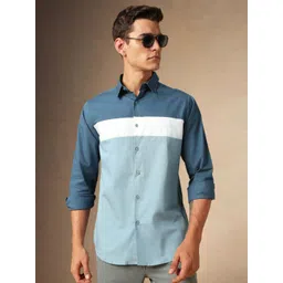Dennis Lingo Men Opaque Colourblocked Casual Shirt-picture-30