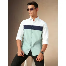 Dennis Lingo Men Opaque Colourblocked Casual Shirt-picture-27