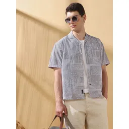 Dennis Lingo Men Printed Cuban Collar Relaxed Fit Casual Shirt-picture-26