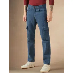 Dennis Lingo Men Relaxed Fit Mid-Rise Clean Look Cotton Cargo Jeans-picture-12
