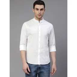 dennis lingo Men Slim Fit Solid Mandarin Collar Casual Shirt-picture-38