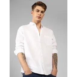 dennis lingo Men Slim Fit Solid Spread Collar Casual Shirt-picture-16