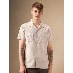 Dennis Lingo Men Smart Cuban Collar Solid Cotton Casual Shirt-picture-25