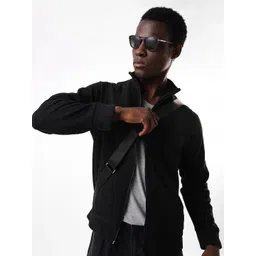 Dennis Lingo Men Solid Mock Collar Full Sleeves Open Front Jacket-picture-11