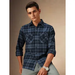 Dennis Lingo Men Tartan Checks Opaque Checked Casual Shirt-picture-41