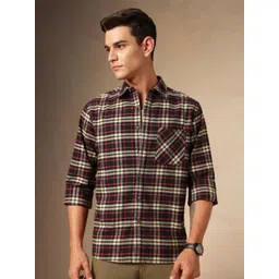 Dennis Lingo Men Tartan Checks Opaque Checked Casual Shirt-picture-40