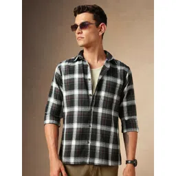 Dennis Lingo Men Tartan Checks Opaque Checked Casual Shirt-picture-34