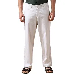 dennis lingo Men White Solid Straight fit Trousers-picture-46