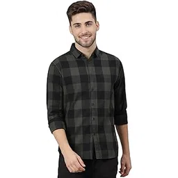 dennis lingo Men's Cotton Buffalo Check Slim Fit Casual Shirt with Pocket, Full Sleeve Shirt for Formal & Casual Wear (Also Available in Plus Size)-picture-25