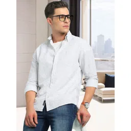 Dennis Lingo Olive Green Abstract Spread Collar Casual Shirt-picture-11