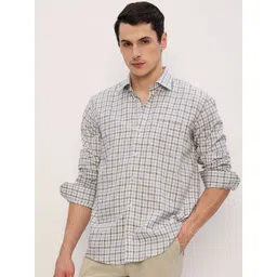 DENNISON Comfort Tartan Checks Spread Collar Oversized Cotton Shirt-picture-30