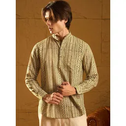 DENNISON Men Ethnic Motifs Printed Floral Kurta-picture-32