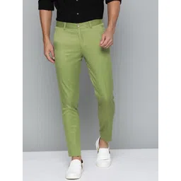 DENNISON Men Green Smart Tapered Fit Easy Wash Trousers-picture-15