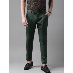 DENNISON Men Green Smart Tapered Fit Trousers-picture-13