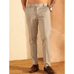 DENNISON Men Mid-Rise Smart Tapered Fit Easy Wash Trousers-picture-20