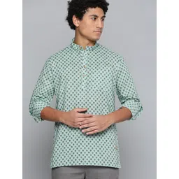 DENNISON Men Sea Green Floral Printed Kurta-picture-38