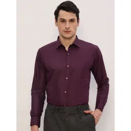 DENNISON Men Smart Slim Fit Solid Spread Collar Cotton Formal Shirt-picture-31