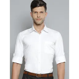 DENNISON Men Smart Slim Fit Solid Spread Collar Formal Shirt-picture-12