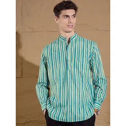 DENNISON Men Striped Printed Short Casual Kurta-picture-27