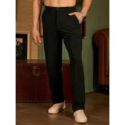 DENNISON Men Textured Smart Easy Wash Trousers-picture-30