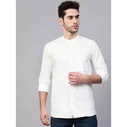 DENNISON Men White Smart Slim Fit Solid Water & Stain Repellent Casual Shirt-picture-26