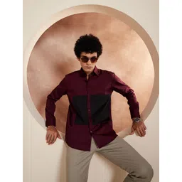 DENNISON Smart Colorblocked Cotton Casual Shirt-picture-40