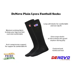 DeNovo New Shin Guard and Lycra Socks Football Kit image 2