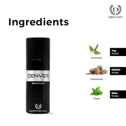 DENVER Black Code Deo - 150ML | Long Lasting Deodorant Body Spray for Men image 5
